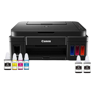 Canon PIXMA MegaTank G3000 All in One WiFi Inktank Colour Printer with 2 Additional Black Ink Bottles